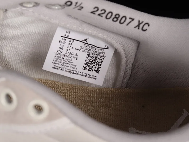 All categories Air Jordan Jordan series basketball shoes Air Jordan 1 Low Uion LA x Air Jordan AJ1 KO Low joint white gray low-top retro basketball shoes DZ4864-100